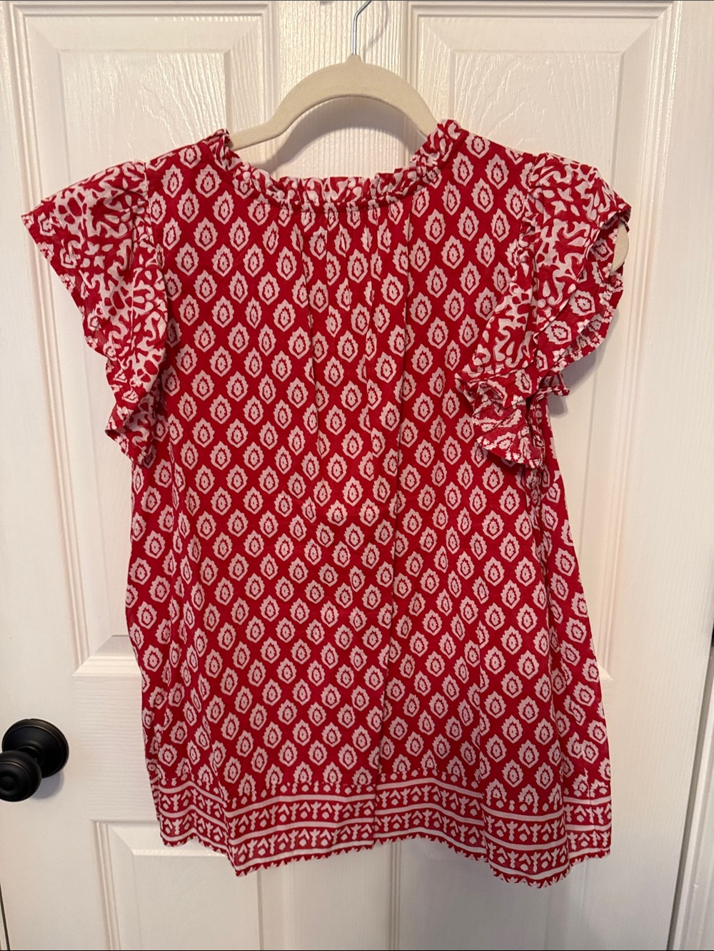 Vineyard Vines Women’s’ Red and White Printed Short Sleeve Blouse - Picture 2 of 2
